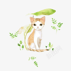 水彩手绘猫咪图案png免抠素材_88icon https://88icon.com 动物 小清新 手绘 水彩