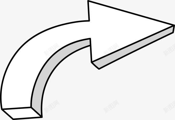 手绘白色箭头png免抠素材_88icon https://88icon.com 小清新 弯曲 手绘箭头 棱角 白色箭头 简约
