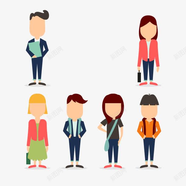 时尚达人png免抠素材_88icon https://88icon.com 卡通形象 商务白领 女性 学生