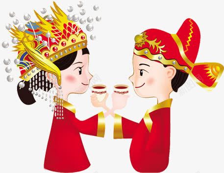手绘卡通古代婚礼小人png免抠素材_88icon https://88icon.com 卡通 古代 婚礼 小人