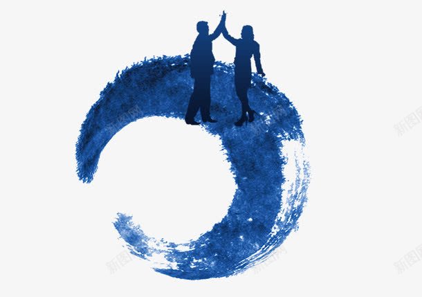 海报元素击掌png免抠素材_88icon https://88icon.com 企业高端 合作 招聘展架 海报 蓝色