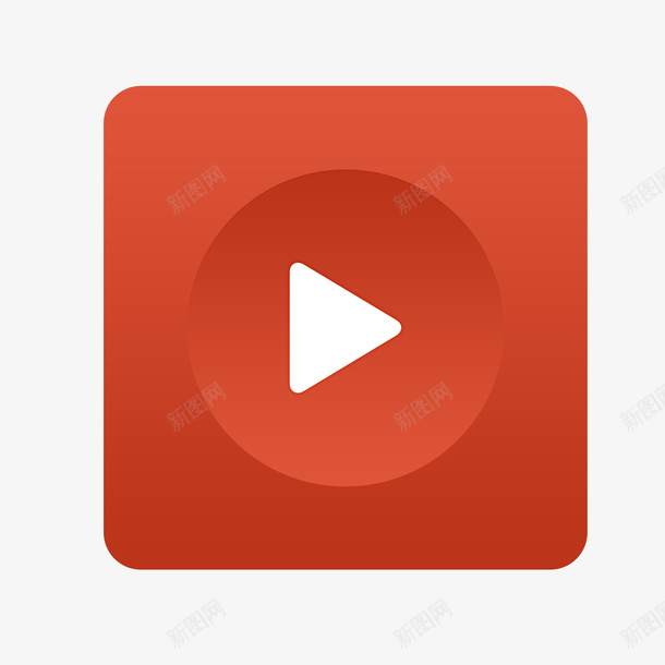 红色播放按钮psd免抠素材_88icon https://88icon.com 光泽 圆弧 按钮 播放 渐变 点击 红色 质感