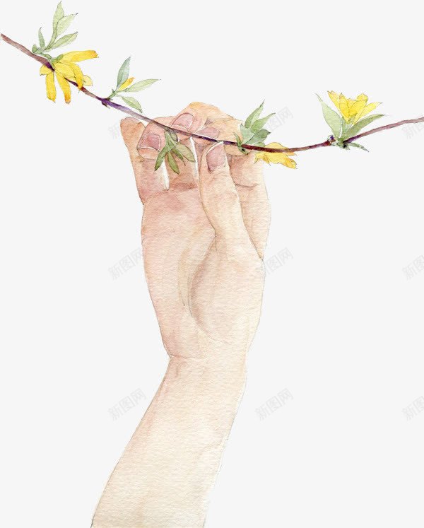 插画纤细的手png免抠素材_88icon https://88icon.com 人物 唯美 小清新 手 手绘 插画 水彩 花朵