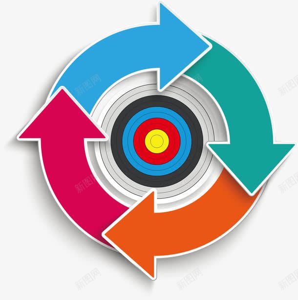 圆环箭头和靶心png免抠素材_88icon https://88icon.com 商务信息图表 圆环箭头 瞄准准心 箭头 箭头矢量 靶心