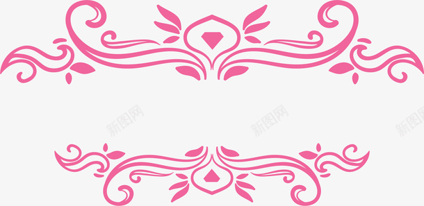 粉红色欧式花藤边框矢量图ai免抠素材_88icon https://88icon.com 标题框 欧式花藤 矢量png 矢量图 粉红标题框 粉红色 粉色线框 粉色边框