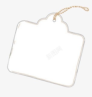 白色标签png免抠素材_88icon https://88icon.com 卡通 手绘 挂牌 标签 橘色 白色 简图 绳子