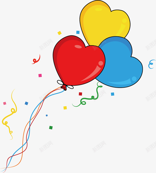 卡通气球矢量图ai免抠素材_88icon https://88icon.com PNG图 PNG图下载 创意卡通 卡通 卡通插图 心形气球 插图 气球 节日气球 矢量图