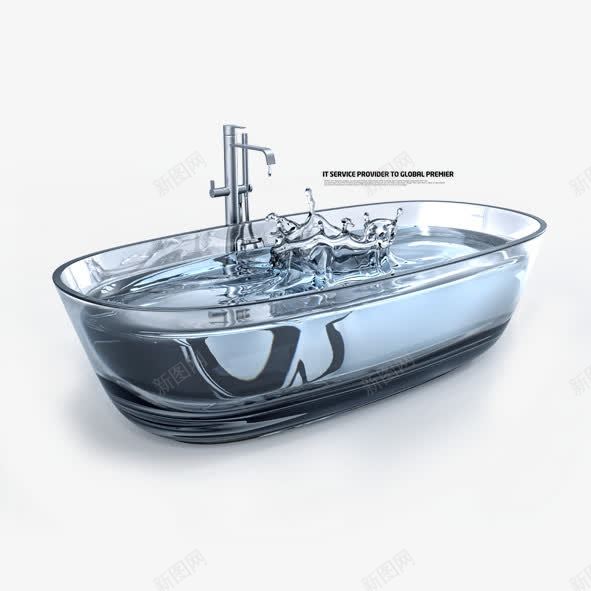 创意透明浴缸psd免抠素材_88icon https://88icon.com 创意透明浴缸透明材质浴缸水花水家居用品水龙头