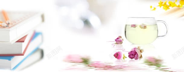 玫瑰花茶简约清新背景bannerjpg设计背景_88icon https://88icon.com banner 清新 玫瑰 简约 背景 花茶