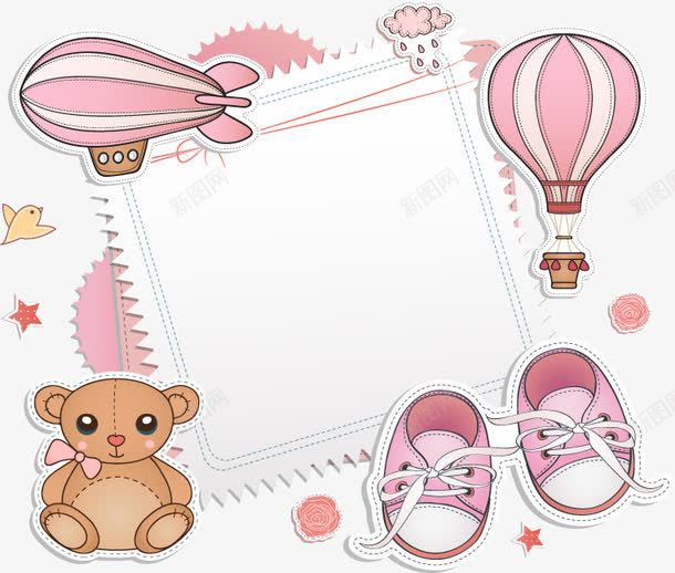 粉色卡通标签矢量图ai免抠素材_88icon https://88icon.com 卡通 小熊 标签 热气球 粉色 邮票 鞋子 矢量图