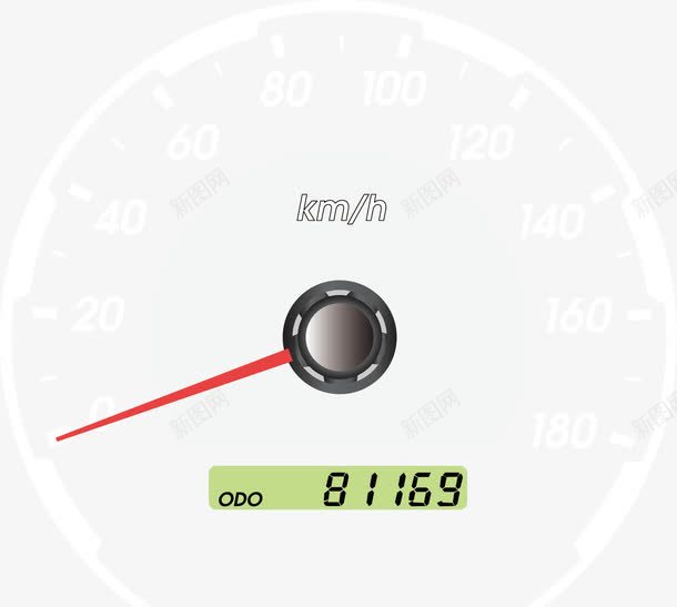 简单风格车速表png免抠素材_88icon https://88icon.com 液晶数字 简洁风格 红色箭头 路程 车速表