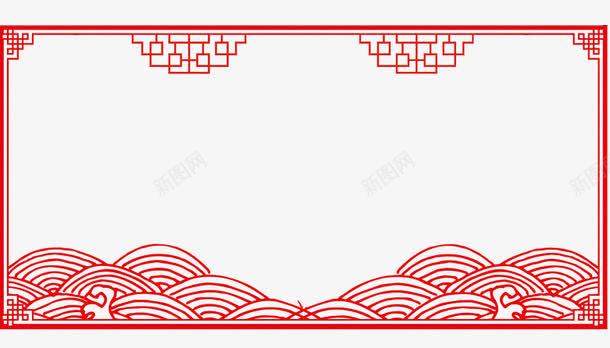 中式边框png免抠素材_88icon https://88icon.com 祥云 红色 花纹 镂空