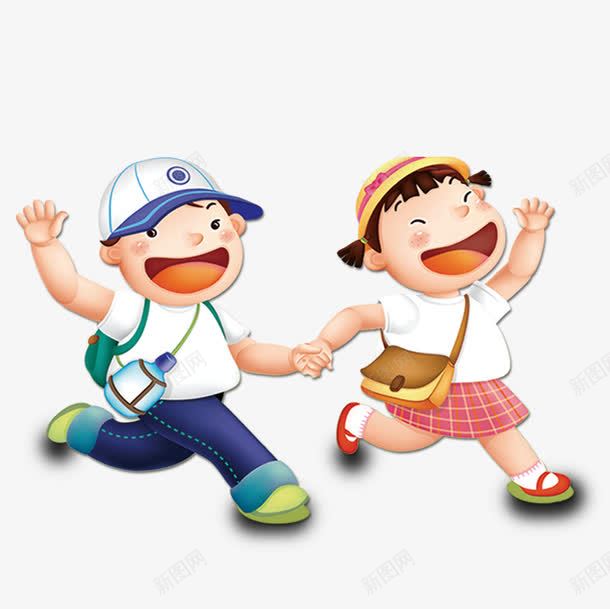 背着书包的小学生png免抠素材_88icon https://88icon.com 上学 书包 学生 欢乐