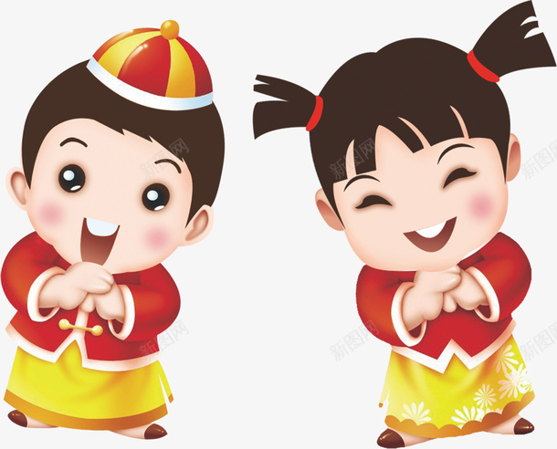 2017拜年童子png免抠素材_88icon https://88icon.com 2017 拜年 新春 童女 童子