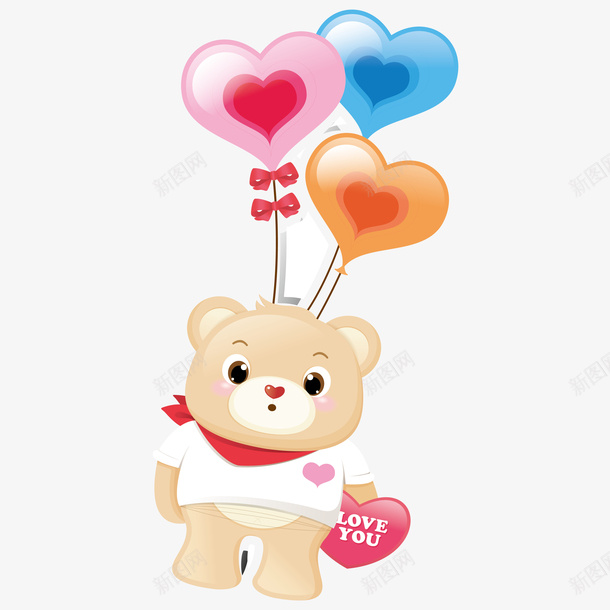 可爱小熊身上的气球png免抠素材_88icon https://88icon.com 卡通小熊 卡通手绘 小熊 彩色 气球 爱心 装饰图