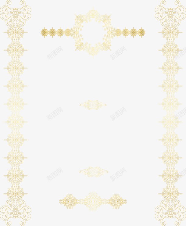 金色花纹边框纹理png免抠素材_88icon https://88icon.com 亮色 免抠PNG 古典 复古花纹 渐变 精美花纹 请柬边框 邀请函边框