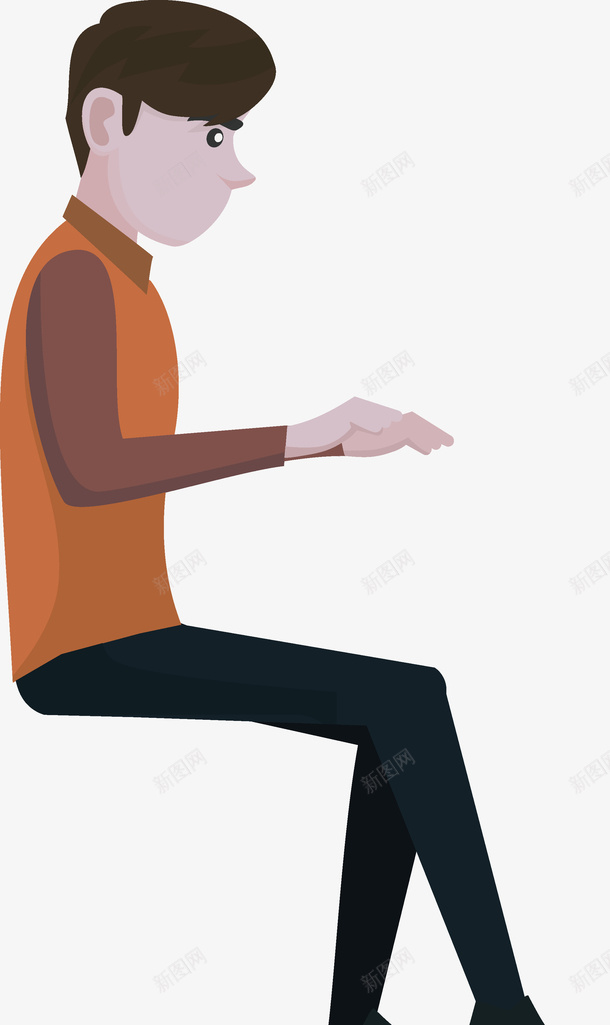 黑色头发男子坐姿图png免抠素材_88icon https://88icon.com 人物 侧面 坐姿 帅气 手绘 深浅对比 胳膊 设计