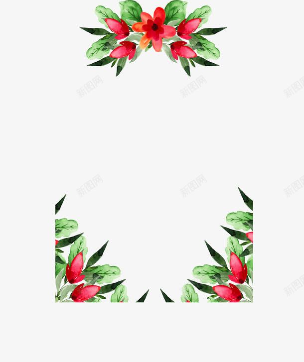 水彩春天花藤边框png免抠素材_88icon https://88icon.com 手绘风 春天 水彩花藤 矢量png 红花花藤 花藤