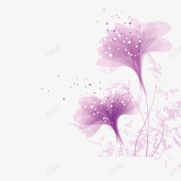 简约梦幻花朵装饰画png免抠素材_88icon https://88icon.com 时尚背景 梦幻花朵 装饰画