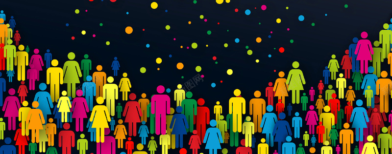 彩色人群背景矢量图ai设计背景_88icon https://88icon.com 人群 几何 剪纸 彩色 扁平 海报banner 渐变 社交 矢量图
