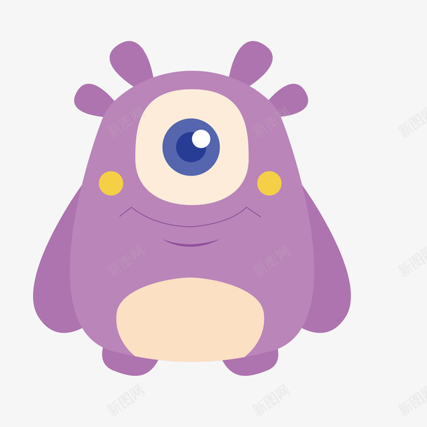 创意紫色独眼怪物矢量图eps免抠素材_88icon https://88icon.com 卡通 小清新 形象设计 怪物 恶魔 独眼 生物 简约 紫色 矢量图