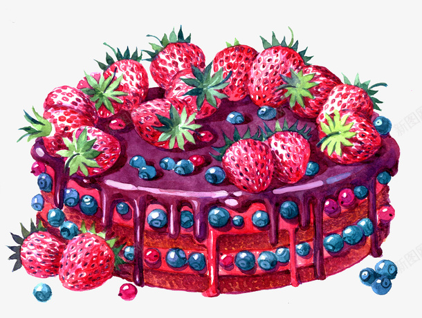 手绘卡通草莓蓝莓蛋糕png免抠素材_88icon https://88icon.com 卡通 卡通美食封面设计 广告设计 海报设计 甜点 美食 美食海报设计 西式快餐