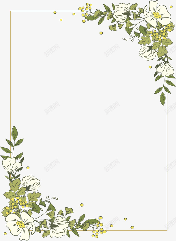 手绘浪漫花藤边框png免抠素材_88icon https://88icon.com 婚礼花藤 婚礼请帖 浪漫花藤 白色花藤 矢量png 花藤