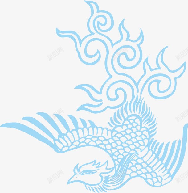 手绘凤凰png免抠素材_88icon https://88icon.com AI 中国风 凤凰 卡通 古典 底纹 手绘 插图 插画 神话 线条 花纹 蓝色