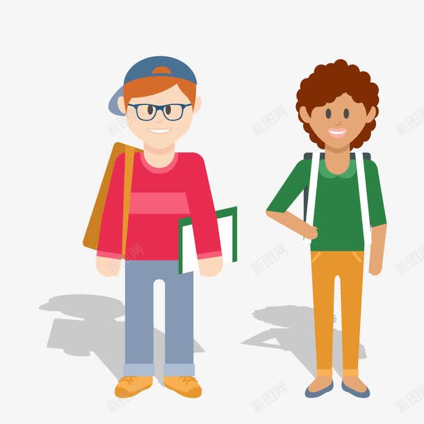 学生png免抠素材_88icon https://88icon.com 上学 男生 背包 高中生