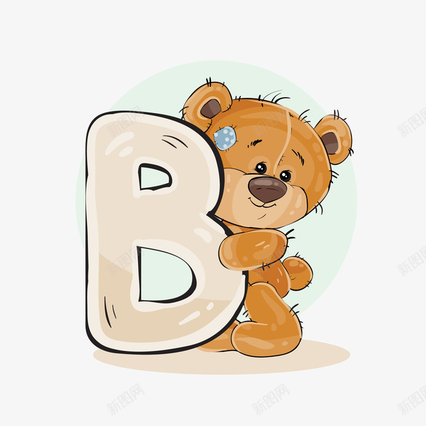 手绘字母B小熊png免抠素材_88icon https://88icon.com 卡通可爱 卡通的小熊 可爱卡通 可爱的 字母B 小熊 看图识字卡,看图识字