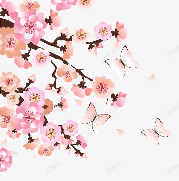 唯美清新美丽的桃花背景png免抠素材_88icon https://88icon.com 唯美 春天 桃花 桃花节 植物 清新 美丽 花枝