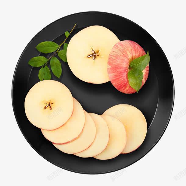 苹果片图案png免抠素材_88icon https://88icon.com 手绘 水果 白色 盘子 红色 绿色 苹果 黑色