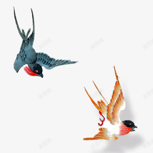 两只小鸟png免抠素材_88icon https://88icon.com 小燕子 小鸟 麻雀