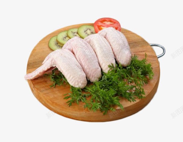 新鲜食材片png免抠素材_88icon https://88icon.com 生鸡翅 菜板 营养丰富的食物 蔬菜叶