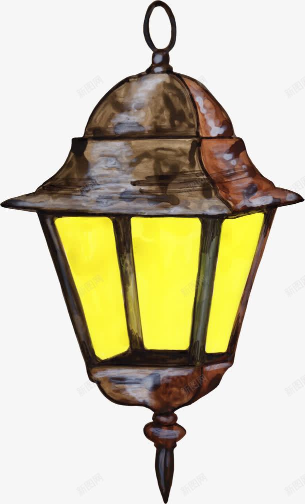复古路灯png免抠素材_88icon https://88icon.com 光亮 复古 灯光 灯罩 点亮 照明 路灯 黄色的