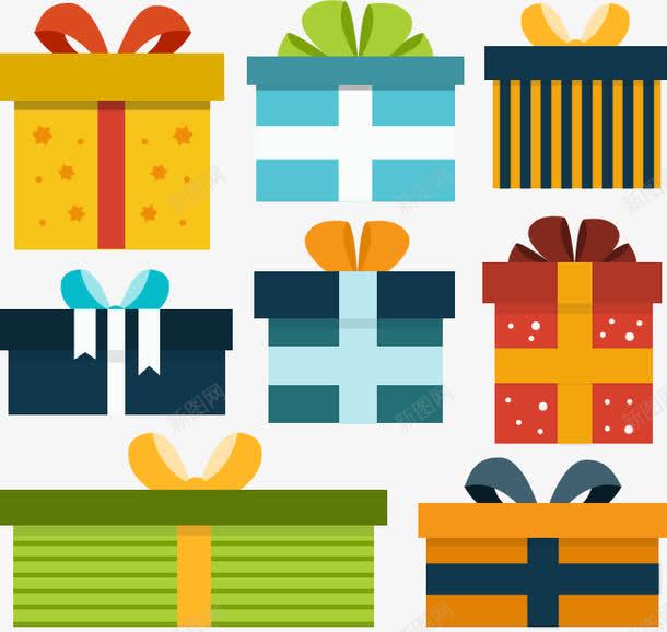 扁平礼品盒png免抠素材_88icon https://88icon.com 免扣png素材 免费png素材 包装盒 礼物盒 红色礼品盒 绿色礼品盒 黄色礼品盒