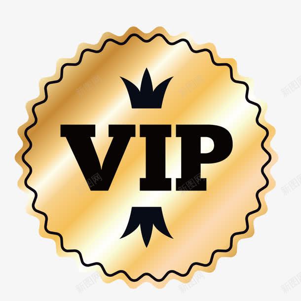 VIP创意png免抠素材_88icon https://88icon.com vip 会员 圆形标志 标签 渐变 矢量图形 金属色 金色创意 高贵