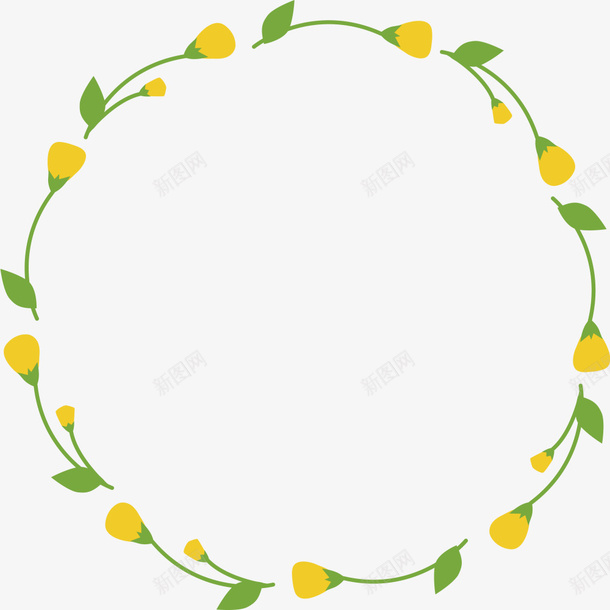 春天黄色花朵边框png免抠素材_88icon https://88icon.com 春天 春季 绿色叶子 花朵装饰 花朵边框 黄色花朵