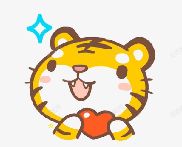 手绘小老虎png免抠素材_88icon https://88icon.com 网页卡通小动物