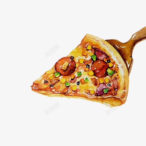 一块披萨饼手绘画片png免抠素材_88icon https://88icon.com 一块 手绘美食 披萨 铲子 饼