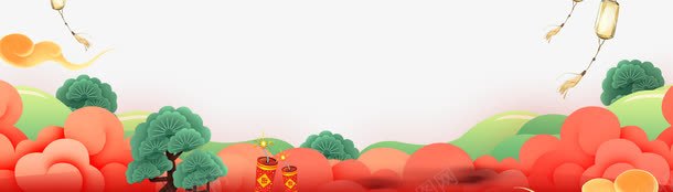红色立体新春祥云松树底纹png免抠素材_88icon https://88icon.com 3D 底纹 新年 新春 松树 立体创意 红色 红色背景 装饰