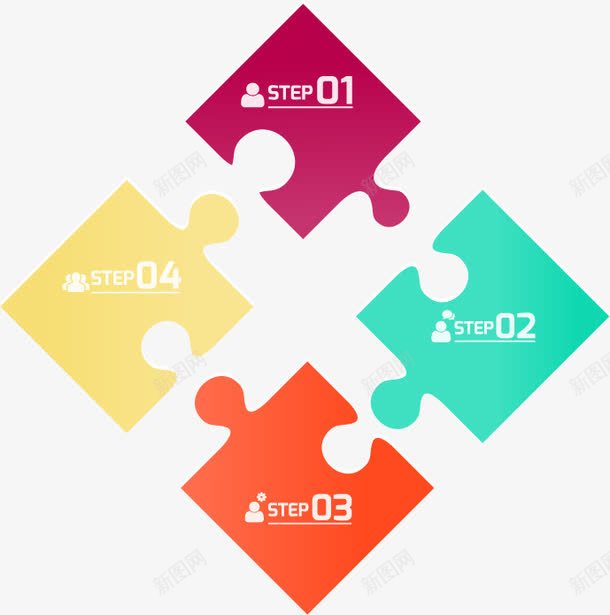 四块拼图信息图表矢量图ai免抠素材_88icon https://88icon.com 分类 拼图 拼图ppt素材 拼图信息图表 步骤 矢量素材 矢量图