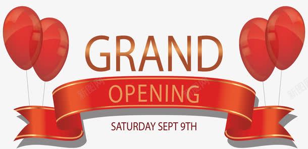 红色气球剪彩横幅png免抠素材_88icon https://88icon.com 剪彩 开业典礼 气球横幅 矢量png 红色气球