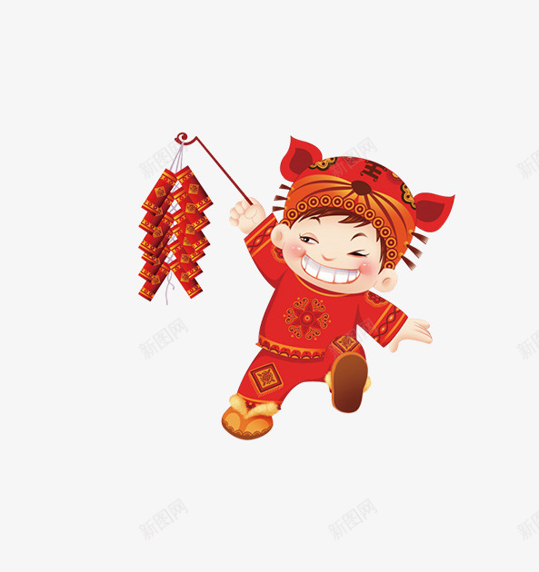 可爱的红衣小孩放鞭炮png免抠素材_88icon https://88icon.com 儿童 喜庆 放鞭炮 新年 新春 新衣服 热闹 节日 过年 过年放炮 鞭炮