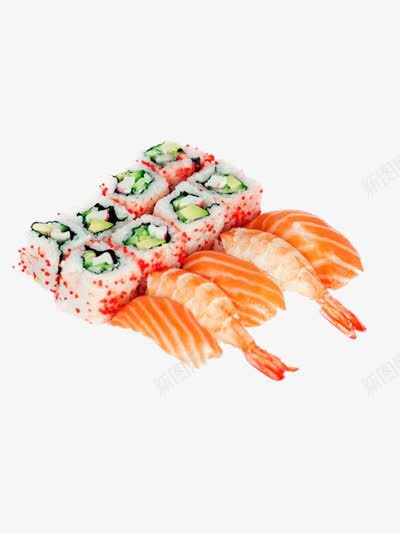 樱花海鲜寿司png免抠素材_88icon https://88icon.com 三文鱼 基围虾 樱花卷 美食