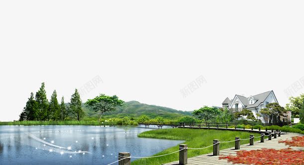 房屋落叶湖畔背景png免抠素材_88icon https://88icon.com 房屋 树木 湖泊 田园背景免抠png 落叶 青草