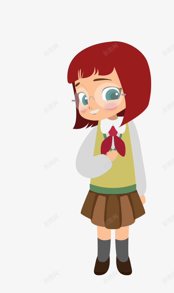 美女中学生矢量图eps免抠素材_88icon https://88icon.com 卡通学生美女 大眼睛美女 手绘美女 矢量美女 美女 美女png 矢量图