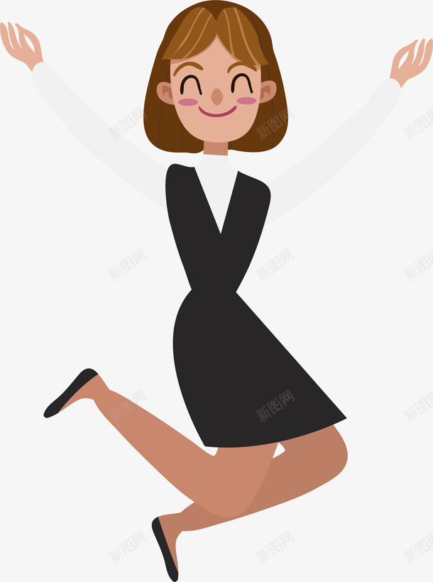 微笑可爱跳跃女孩png免抠素材_88icon https://88icon.com 年轻 微笑女生 招聘 活力 跳跃女孩 青年 青春