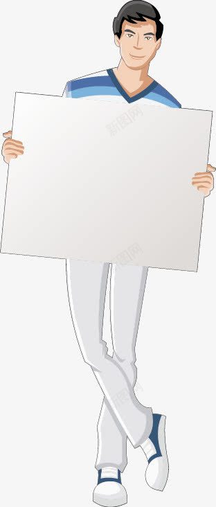 手拿白色写字板的卡通人物png免抠素材_88icon https://88icon.com 创意店招宣传素材 手拿白色写字板的卡通人物 醒目海报模板