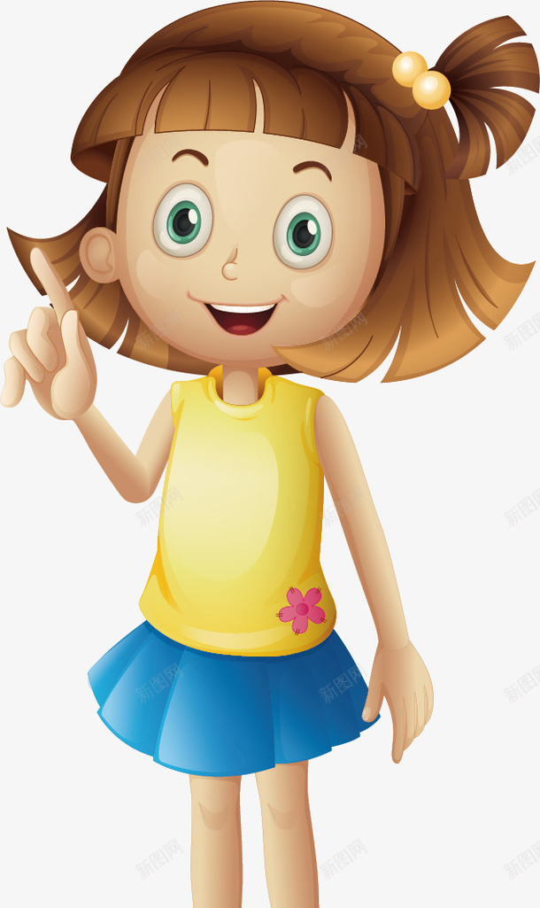 高兴的小女孩矢量图ai免抠素材_88icon https://88icon.com 伸手 卡通手绘 可爱 女孩 学生 孩子 微笑 高兴 矢量图